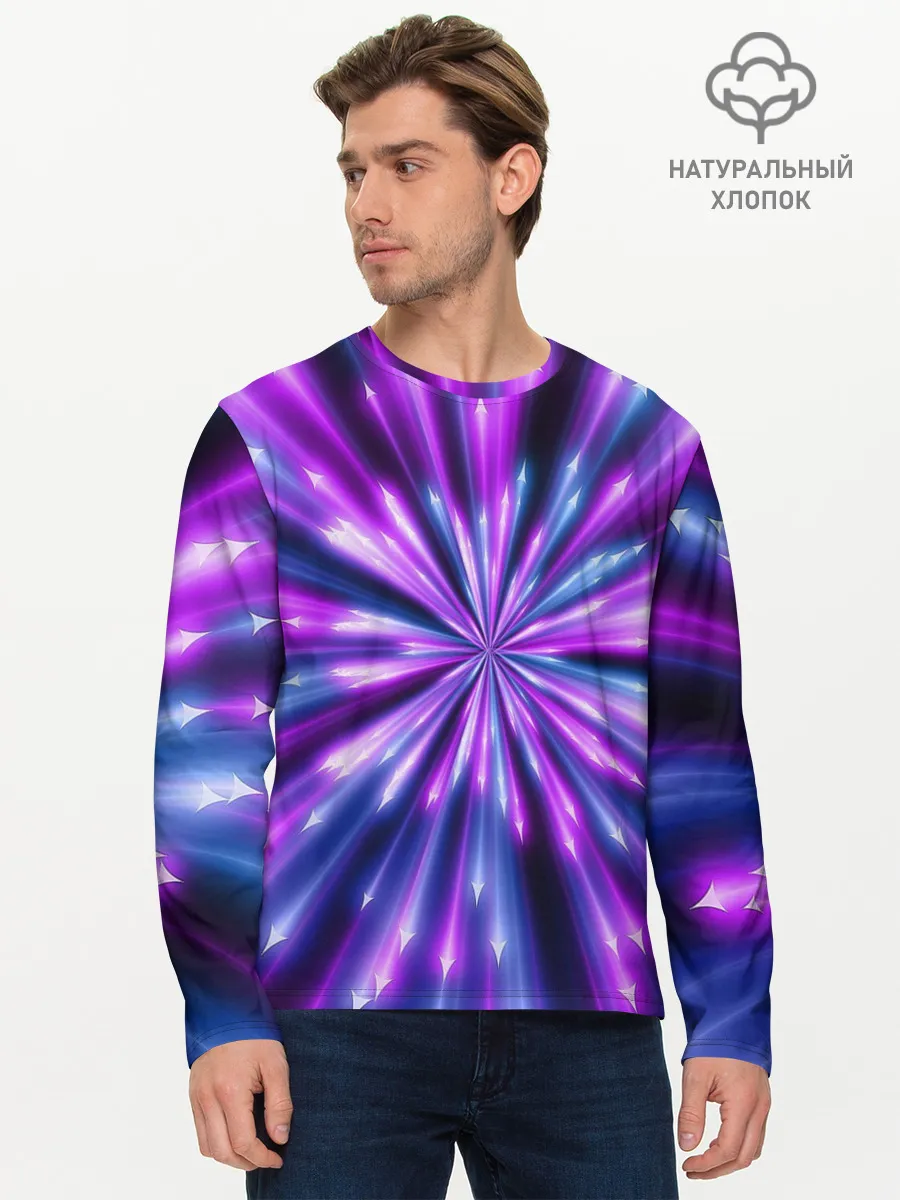 Мужской лонгслив базовый / Неоновые стрелы