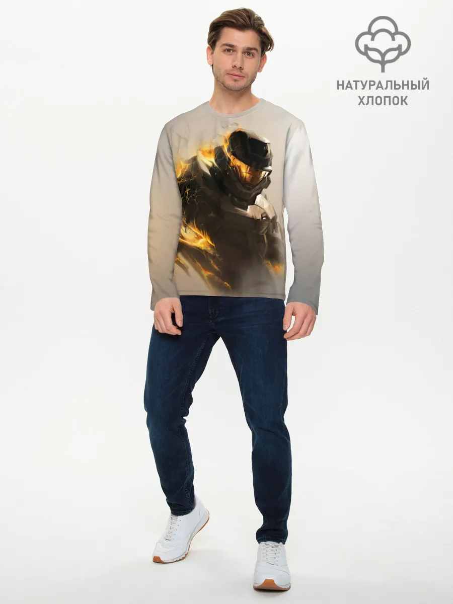 Мужской лонгслив базовый / Spartan in hell | Halo