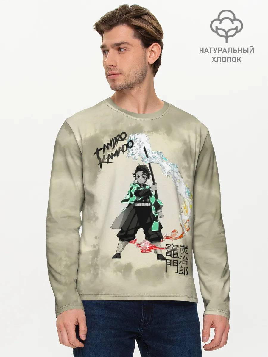 Мужской лонгслив базовый / Tanjiro Kamado Kimetsu no Yaiba