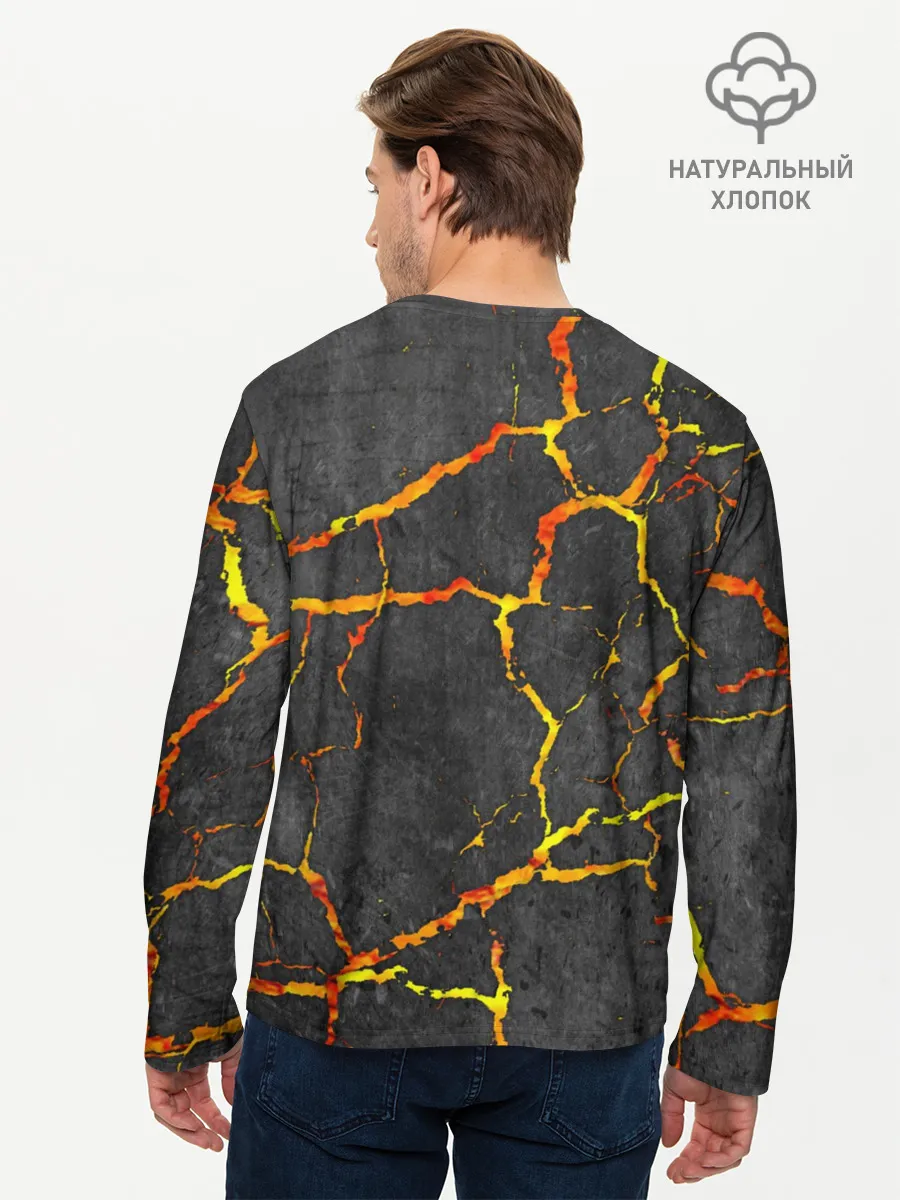 Мужской лонгслив базовый / Вулканический Биткоин