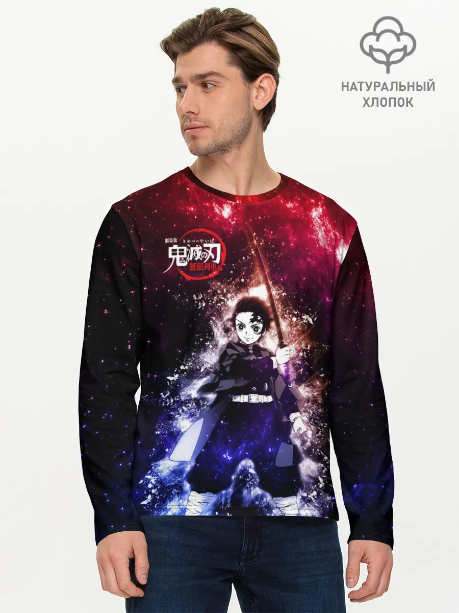 Мужской лонгслив базовый / Танджиро Камадо Kimetsu no Yaiba