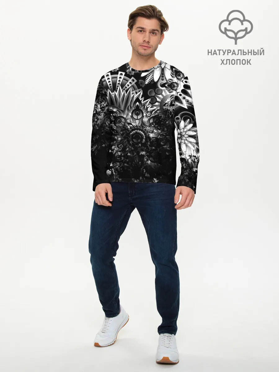 Мужской лонгслив базовый / Floral Pattern