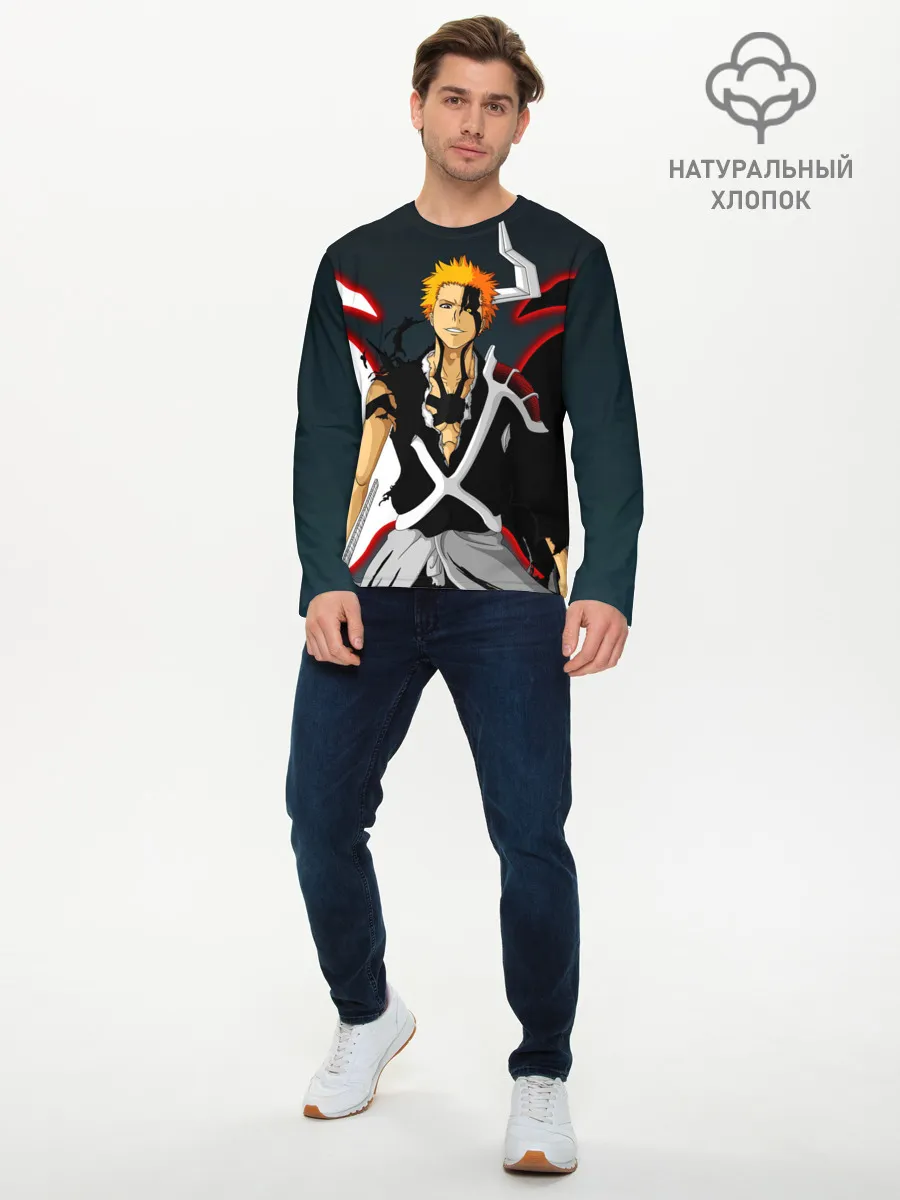 Мужской лонгслив базовый / Блич Ичиго Куросаки