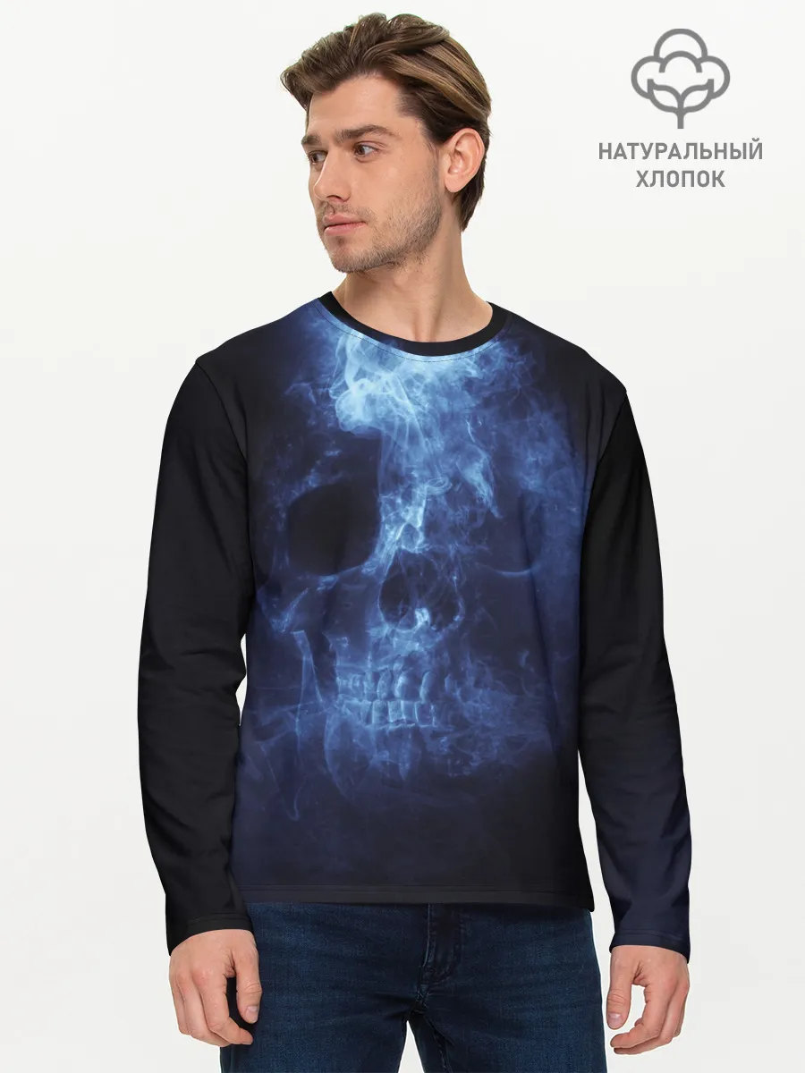 Мужской лонгслив базовый / Призрачный череп