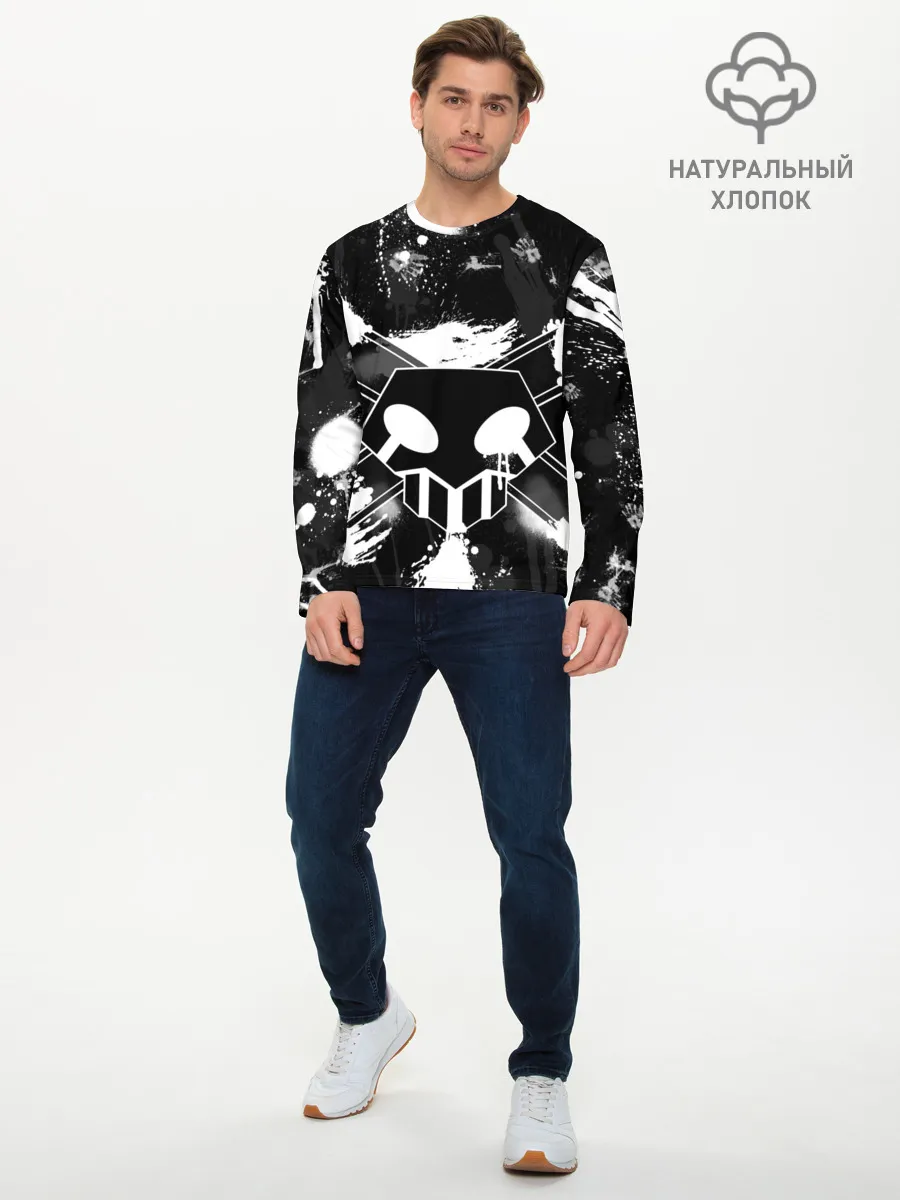 Мужской лонгслив базовый / БЛИЧ ШИНИГАМИ ЛОГО НА СПИНЕ