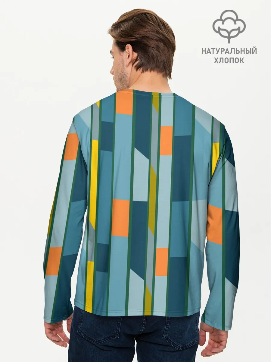 Мужской лонгслив базовый / Абстракция в стиле модерн