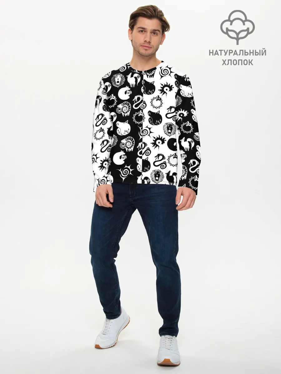 Мужской лонгслив базовый / ЭМБЛЕМЫ 7 СМЕРТНЫХ ГРЕХОВ