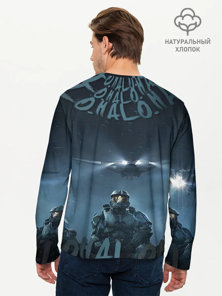 Мужской лонгслив базовый / Halo calligraphy