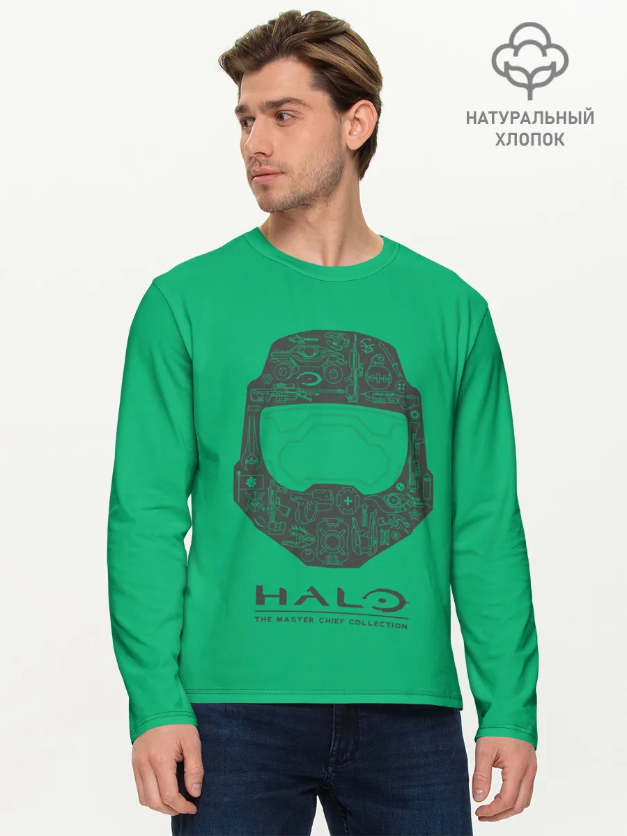 Мужской лонгслив базовый / Хэйло грин