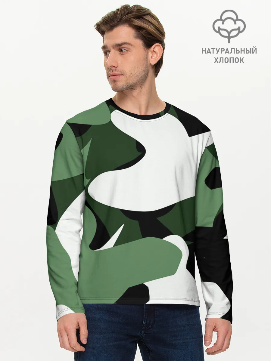 Мужской лонгслив базовый / Камуфляж