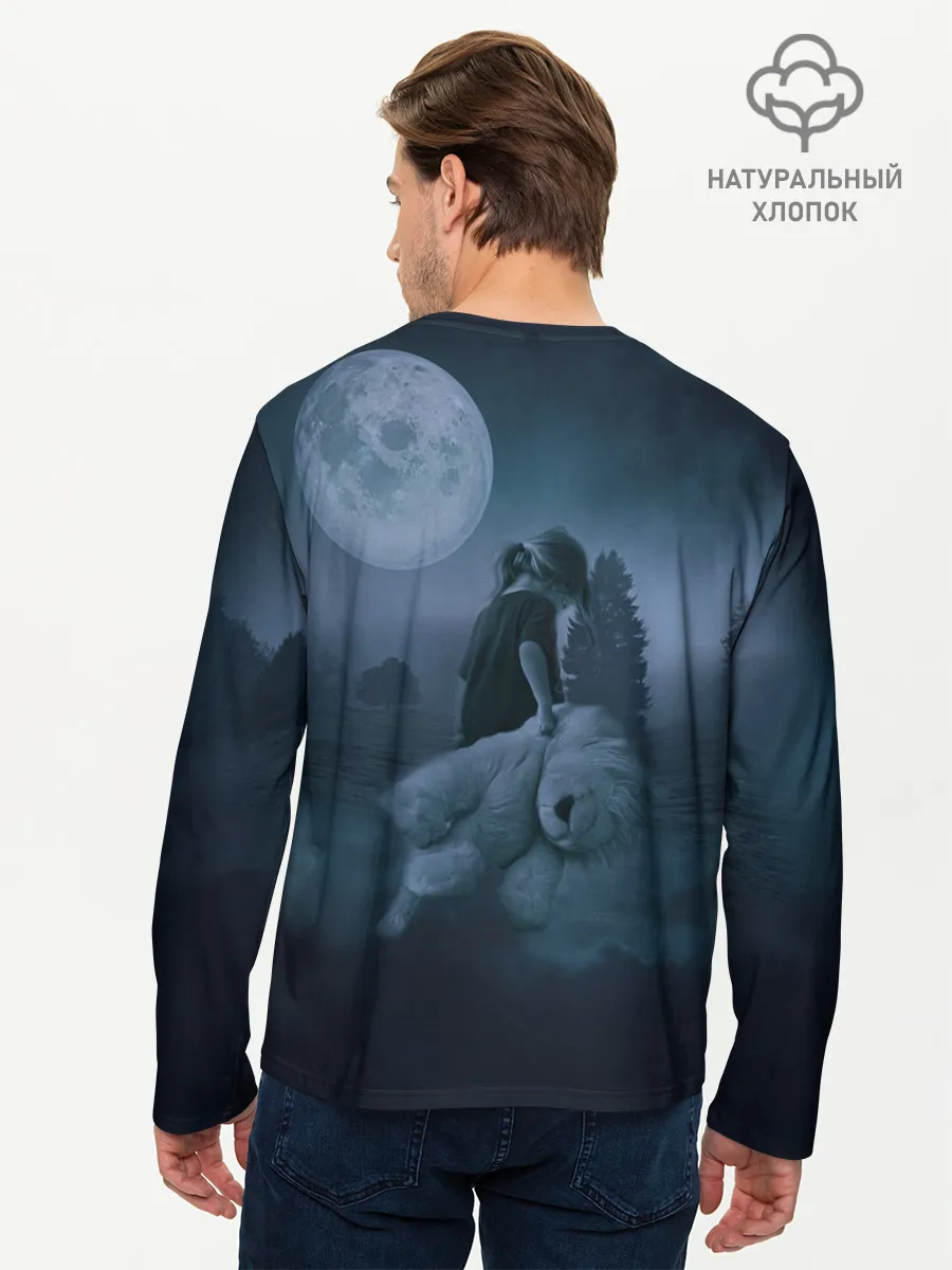 Мужской лонгслив базовый / Девочка и полнолуние