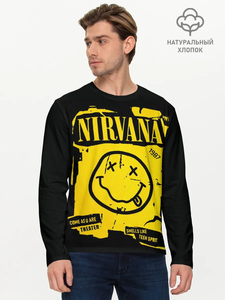 Мужской лонгслив базовый / Nirvana 1987