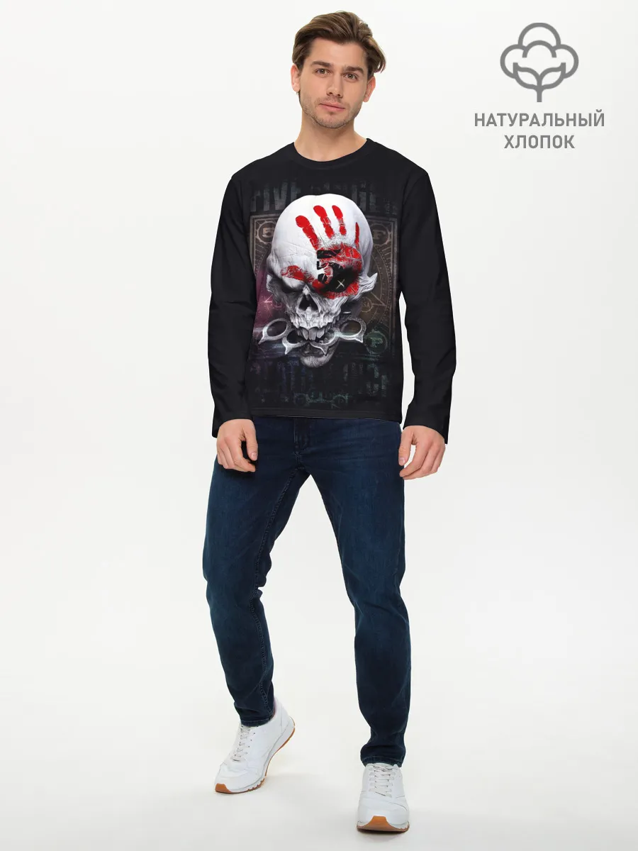 Мужской лонгслив базовый / Damage Skull