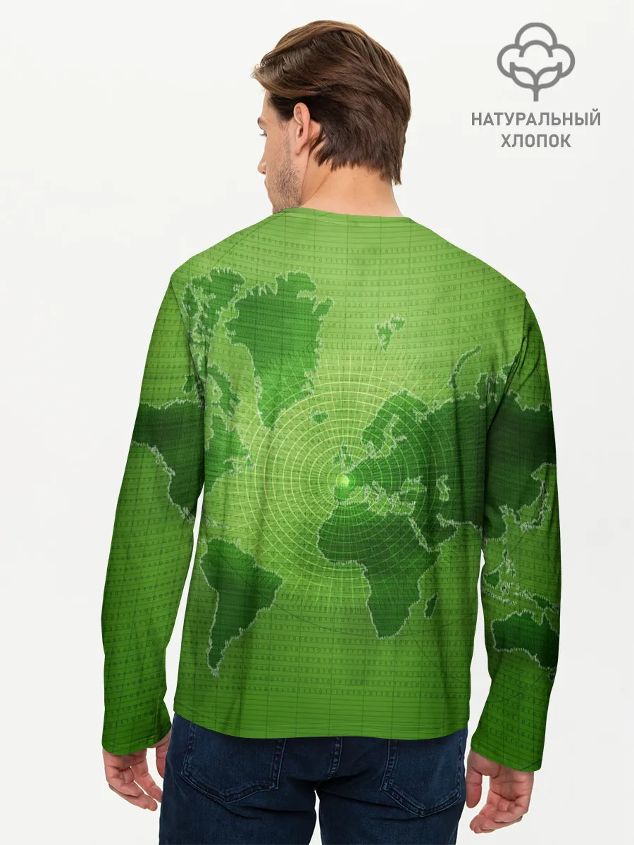 Мужской лонгслив базовый / Карта мира