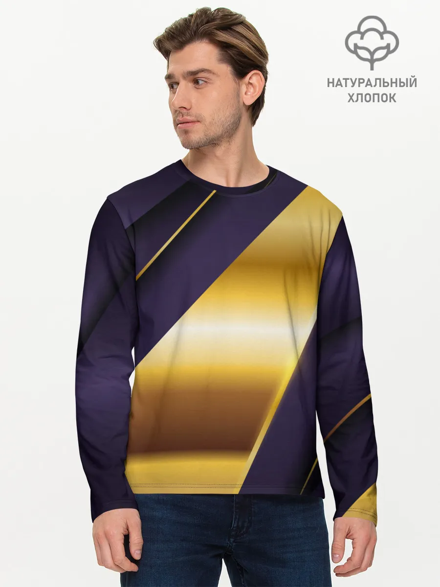 Мужской лонгслив базовый / 3D luxury золото