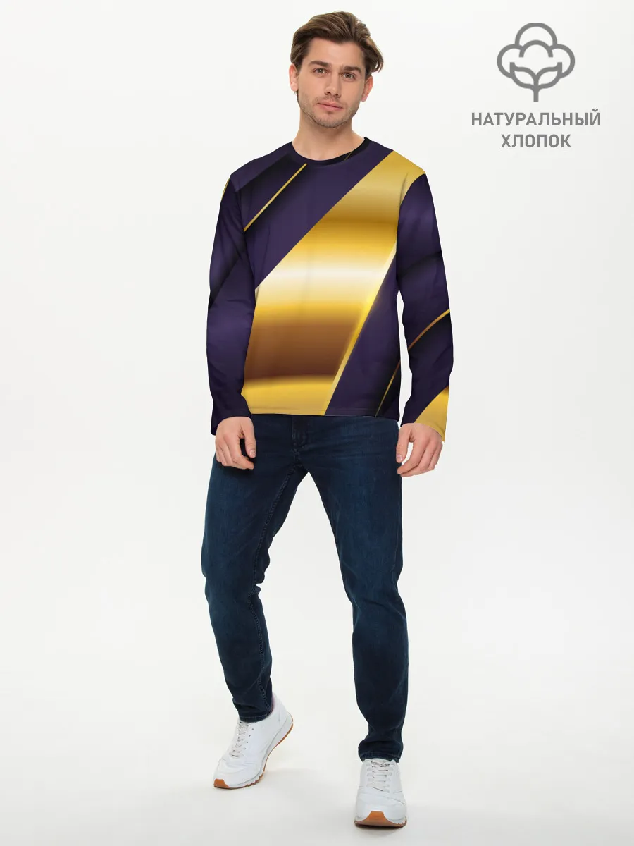 Мужской лонгслив базовый / 3D luxury золото