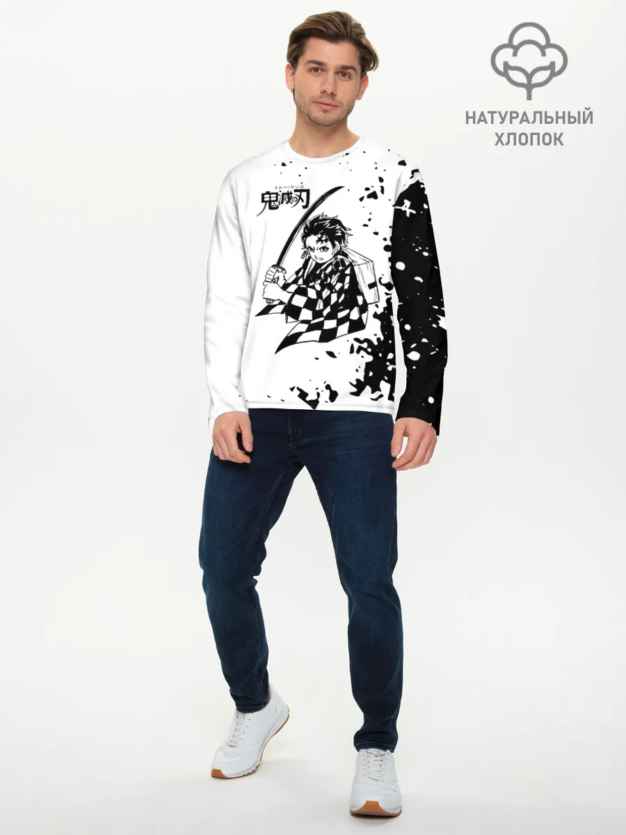 Мужской лонгслив базовый / Танджиро | Клинок, рассекающий демонов