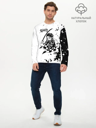 Мужской лонгслив базовый / Танджиро | Клинок, рассекающий демонов
