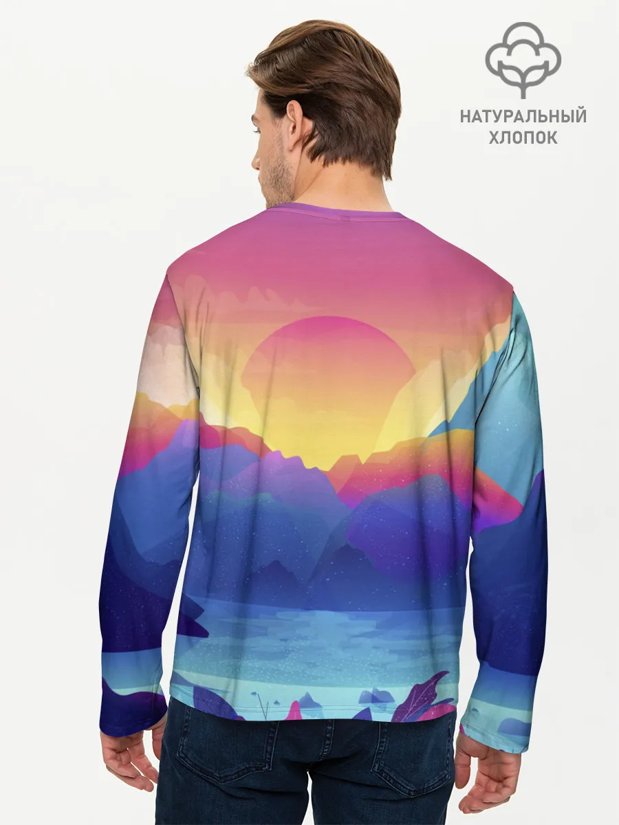 Мужской лонгслив базовый / Красочные Горы