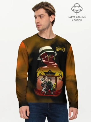 Мужской лонгслив базовый / ГЕРОИ Клинок, рассекающий демонов