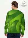 Мужской лонгслив базовый / 3d Green abstract