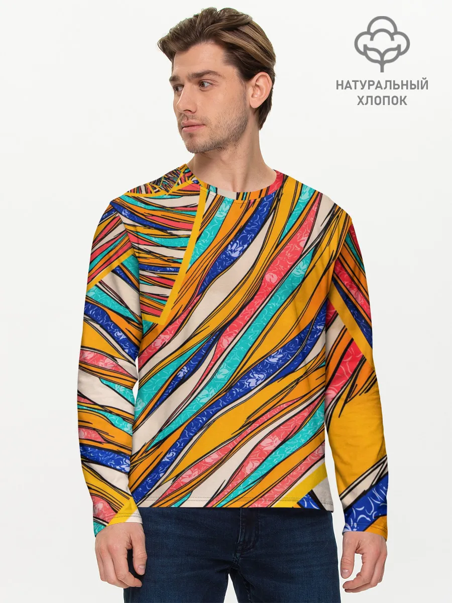 Мужской лонгслив базовый / Абстрактное течение