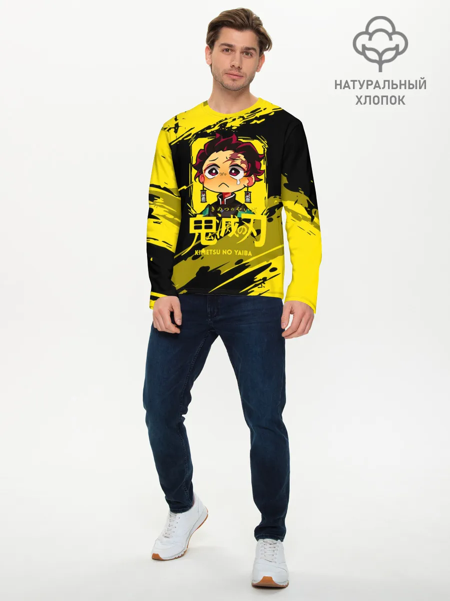Мужской лонгслив базовый / Танджиро Камадо Kimetsu no Yaiba