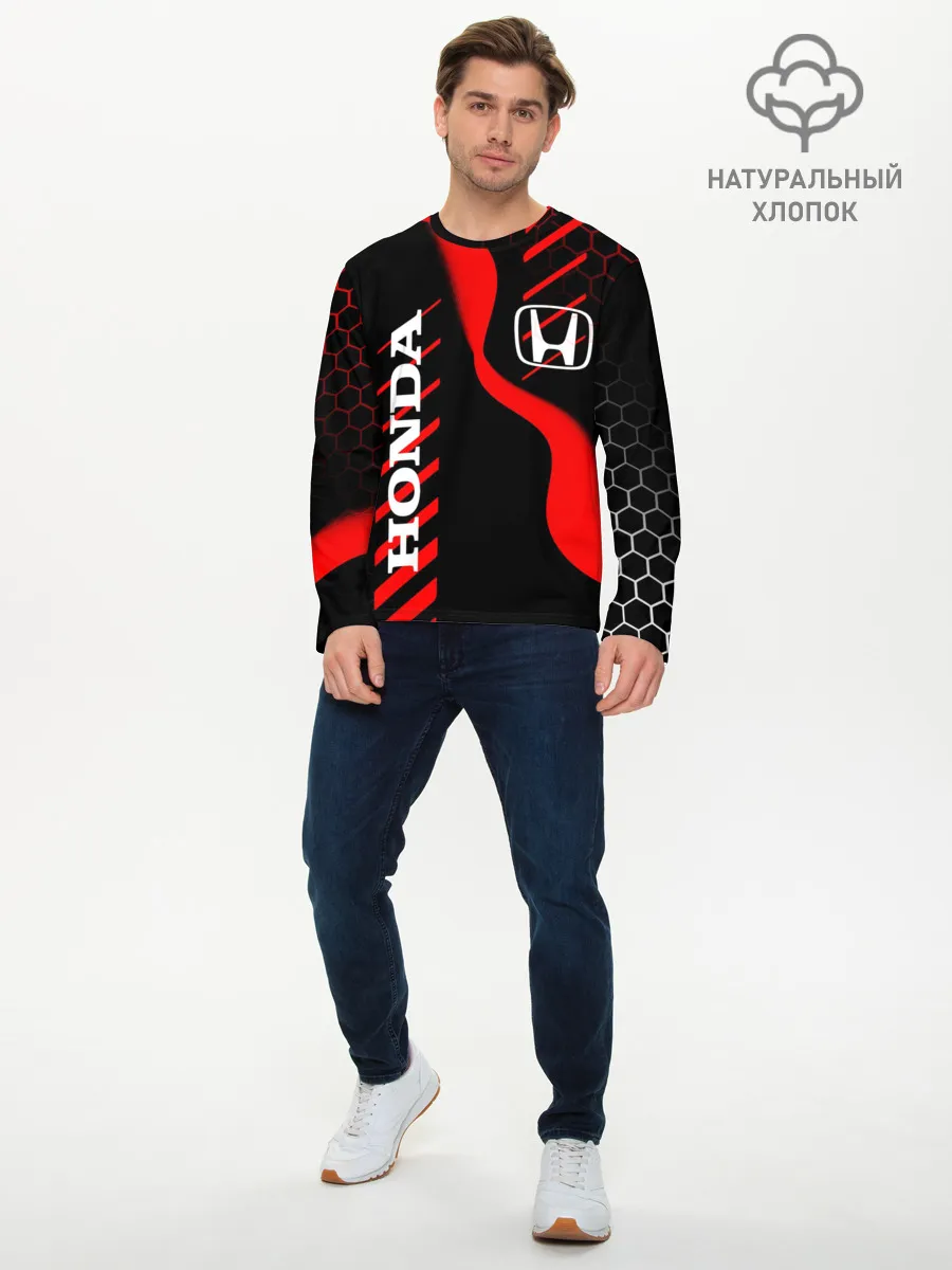 Мужской лонгслив базовый / HONDA / ХОНДА / СПОРТ