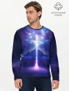 Мужской лонгслив базовый / Яркий взрыв в космосе