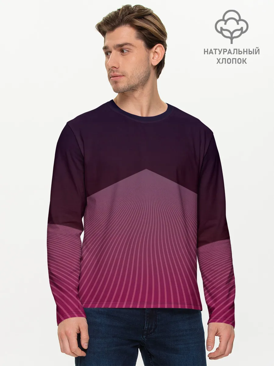 Мужской лонгслив базовый / Неоновая дорога