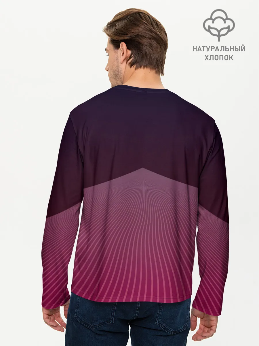 Мужской лонгслив базовый / Неоновая дорога