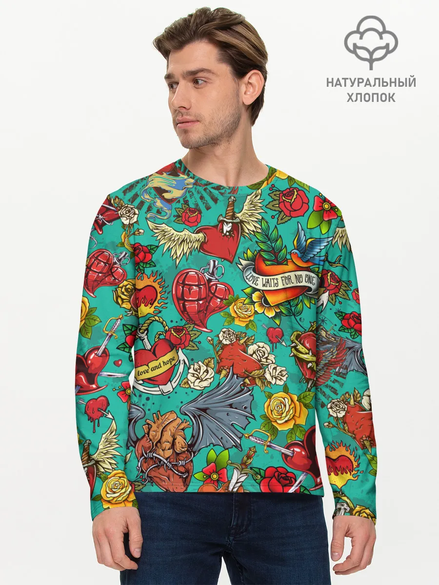 Мужской лонгслив базовый / Дела сердечные tattoo