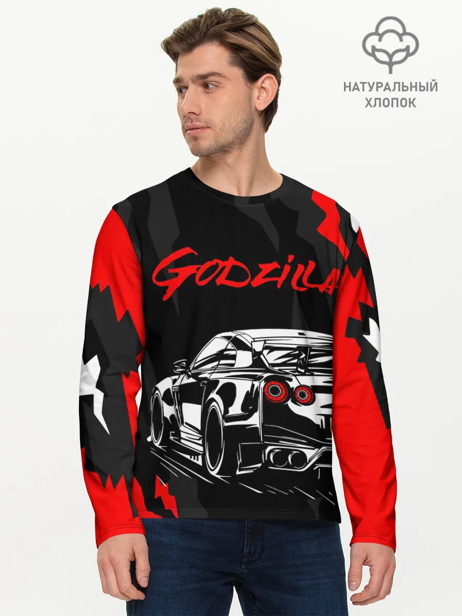 Мужской лонгслив базовый / NISSAN GT-R / GODZILLA
