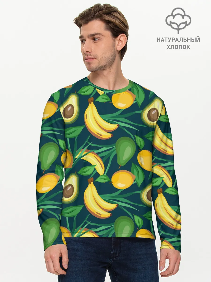 Мужской лонгслив базовый / Фрукты