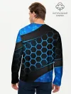 Мужской лонгслив базовый / 3D luxury blue 3Д СОТЫ и плиты
