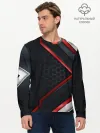 Мужской лонгслив базовый / luxury Black 3D СОТЫ