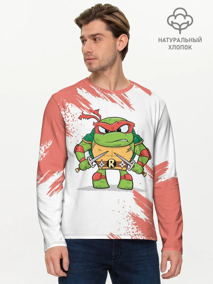 Мужской лонгслив базовый / ЧЕРЕПАШКИ НИНДЗЯ - РАФАЭЛЬ