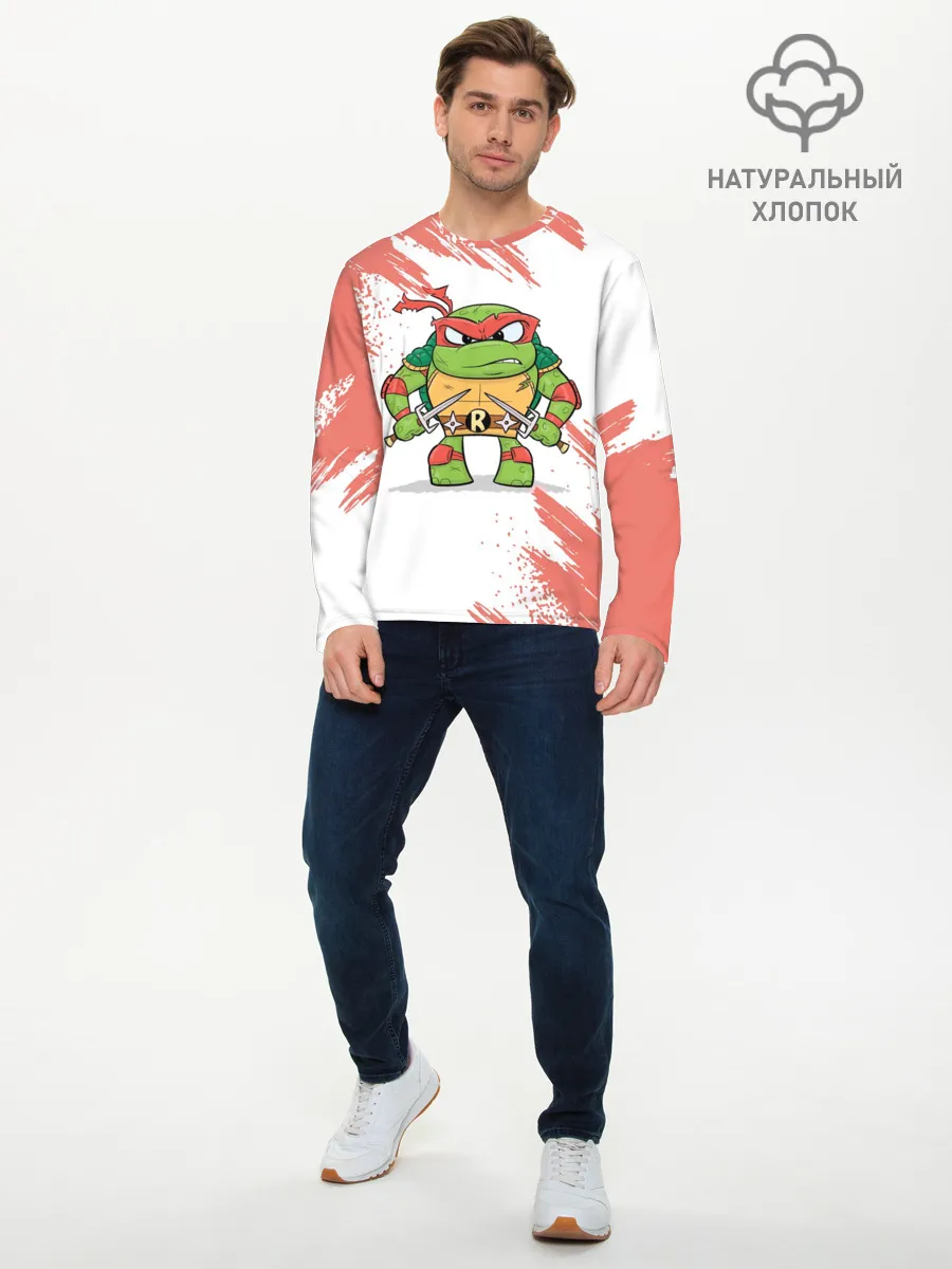 Мужской лонгслив базовый / ЧЕРЕПАШКИ НИНДЗЯ - РАФАЭЛЬ