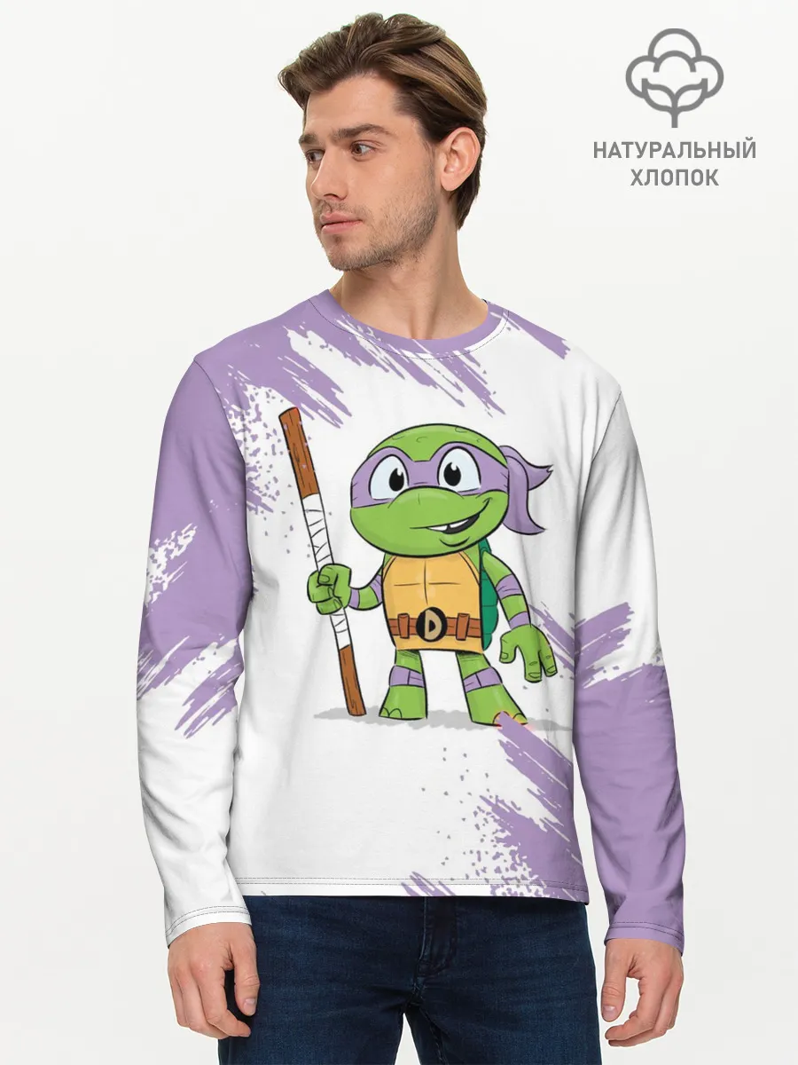 Мужской лонгслив базовый / ЧЕРЕПАШКИ НИНДЗЯ - ДОНАТЕЛЛО
