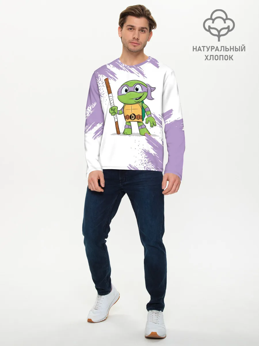 Мужской лонгслив базовый / ЧЕРЕПАШКИ НИНДЗЯ - ДОНАТЕЛЛО