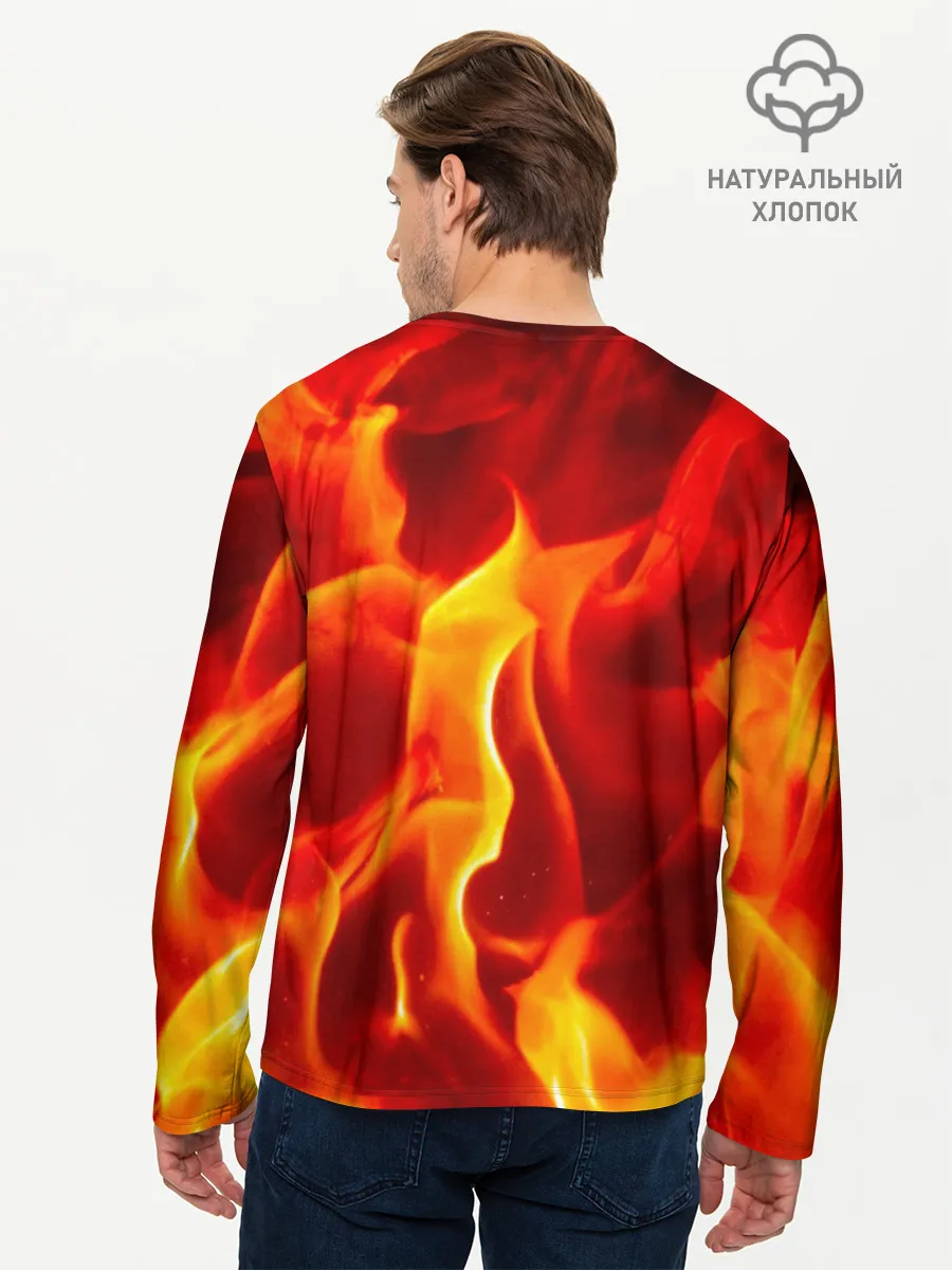 Мужской лонгслив базовый / The devil is on fire