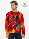 Мужской лонгслив базовый / The devil is on fire