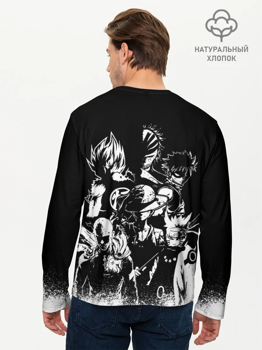 Мужской лонгслив базовый / ГЛАВНЫЕ ГЕРОИ АНИМЕ