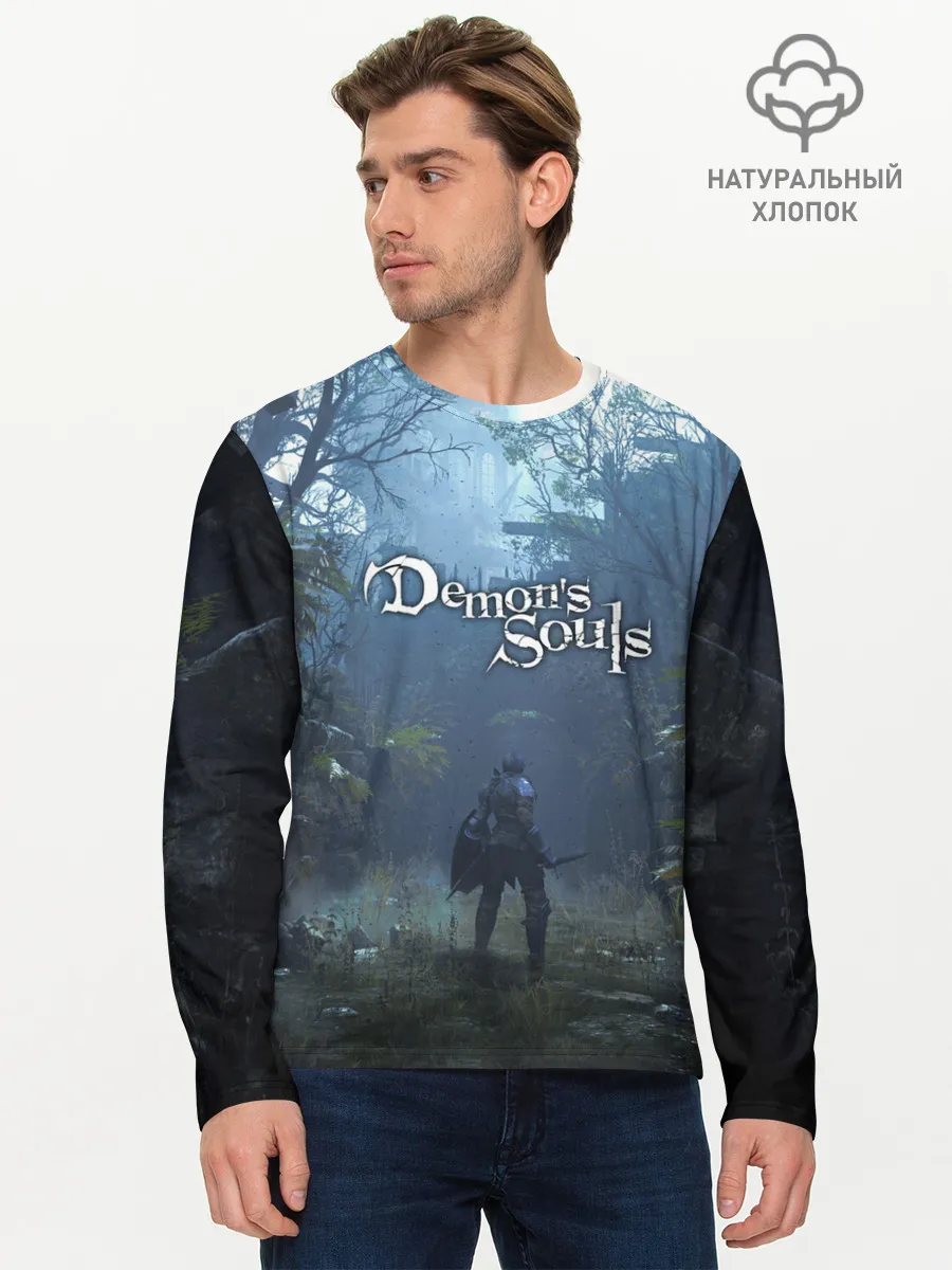 Мужской лонгслив базовый / Demons Souls art