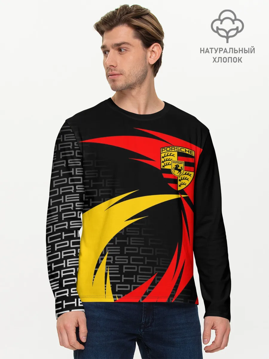 Мужской лонгслив базовый / PORSCHE / ПОРШ / СПОРТ