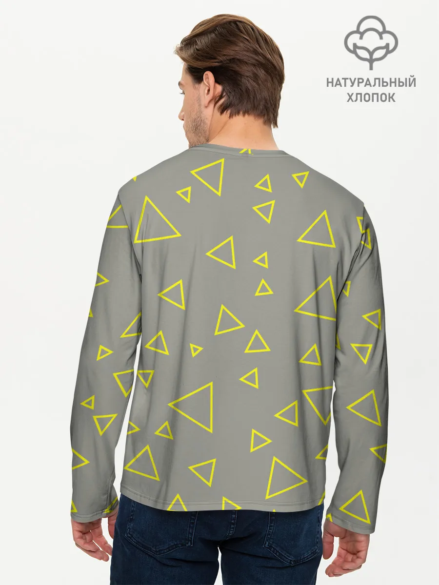 Мужской лонгслив базовый / Желтый и серый | Yellow & gray