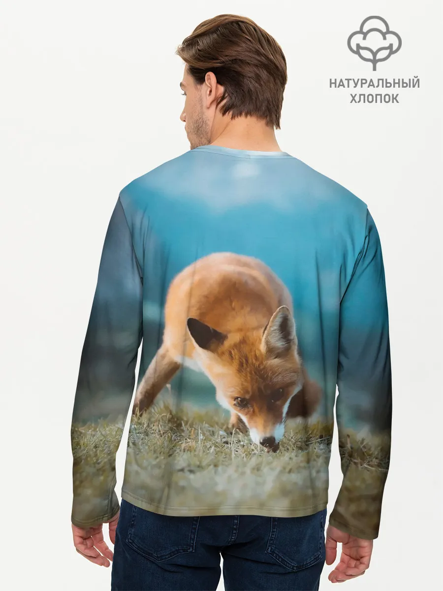 Мужской лонгслив базовый / Милая лисичка