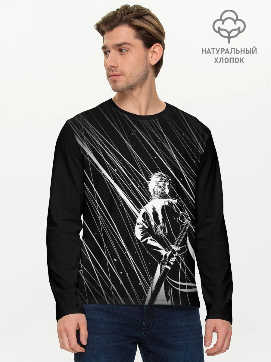 Мужской лонгслив базовый / Вирджил под дождём