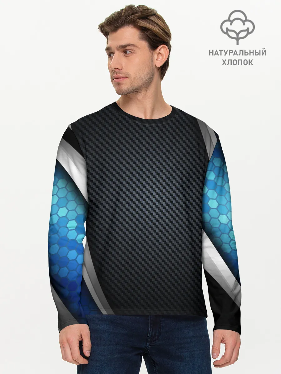 Мужской лонгслив базовый / Хромированная 3D броня