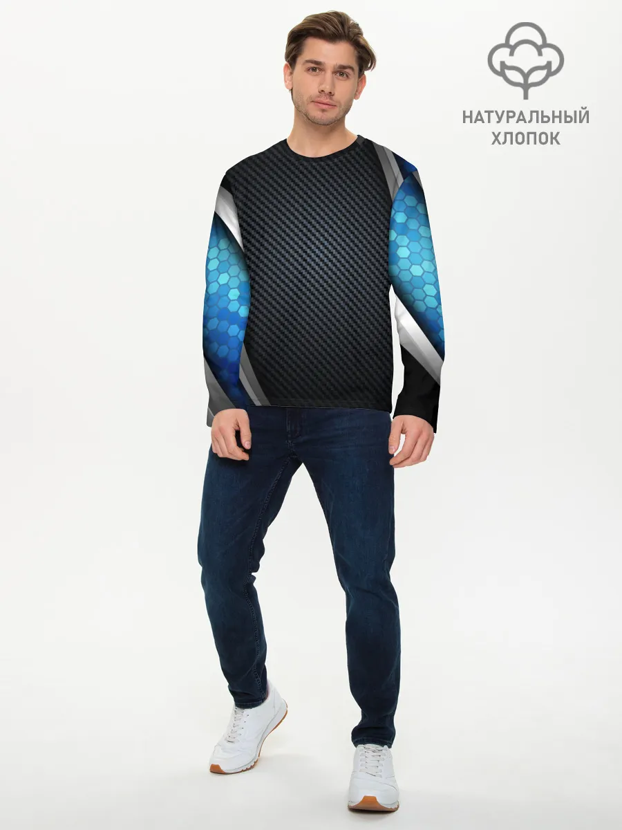 Мужской лонгслив базовый / Хромированная 3D броня